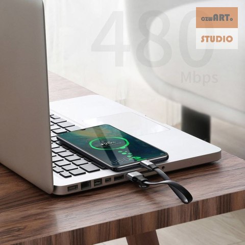 KABEL BASEUS SIMPLE USB/USB-C 5A 40W QC 3.0 23 CM PŁASKI SZARY KABEL BASEUS SIMPLE USB/USB-C 5A 40W QC 3.0 23 CM PŁASKI SZARY