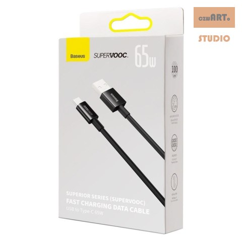 KABEL BASEUS SUPERIOR SERIES USB/USB-C 65W 1M BLACK KABEL BASEUS SUPERIOR SERIES USB/USB-C 65W 1M BLACK