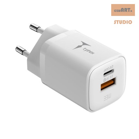 ŁAD SIEC T-PHOX HANDY SERIES 33W T-PP08 USB/USB-C WHITE