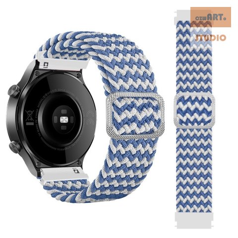 Pleciony pasek do zegarka / smartwatch 20mm, BLUE AND WHITE / NIEBIESKO-BIAŁY