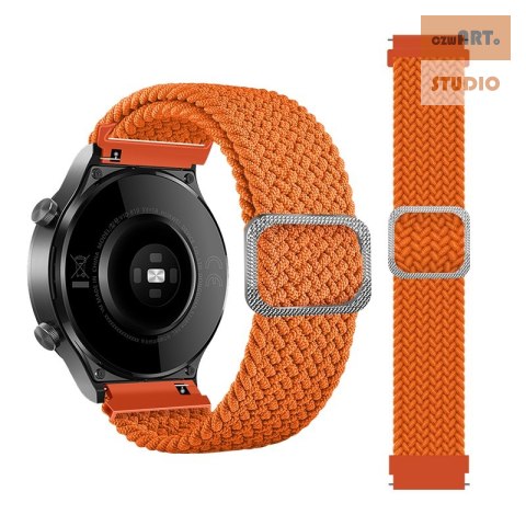 Pleciony pasek do zegarka / smartwatch 20mm, ORANGE / POMARAŃCZOWY