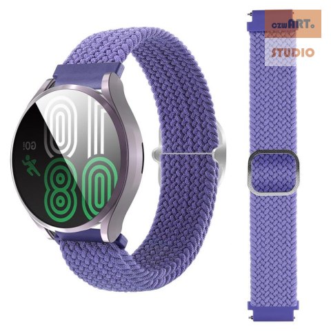 Pleciony pasek do zegarka / smartwatch 20mm, PURPLE / FIOLETOWY