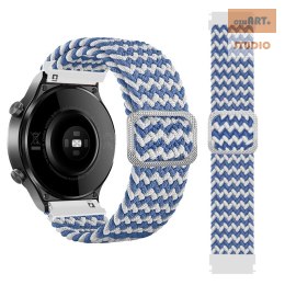 Pleciony pasek do zegarka / smartwatch 22mm, BLUE AND WHITE / NIEBIESKO-BIAŁY