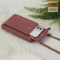 Torebka / saszetka na telefon z funkcją portfela, 15 x 7,7cm BURGUNDY / BORDOWY