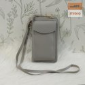 Torebka / saszetka na telefon z funkcją portfela, 15 x 7,7cm GRAY / SZARY