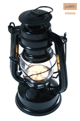 Dekoracyjna Lampa naftowa LED czarna 190 mm