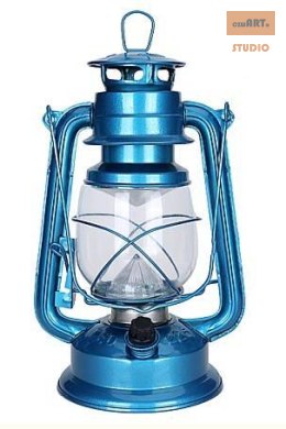Dekoracyjna Lampa naftowa LED niebieski cyjan 190 mm