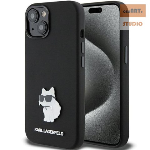 KARL LAGERFELD IPHONE 15 CHOUPETTE METAL PIN KLHCP15SSMHCNPK BLACK