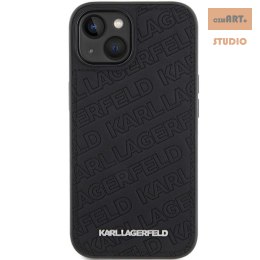 KARL LAGERFELD IPHONE 15 QUILTED K PATTERN KLHCP15SPQKPMK BLACK