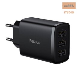 ŁAD SIEC BASEUS COMPACT QUICK CHARGER 3xUSB 17W CZARNA/BLACK