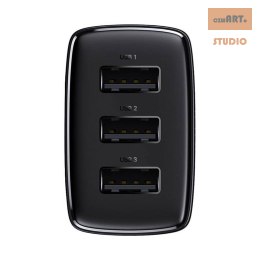 ŁAD SIEC BASEUS COMPACT QUICK CHARGER 3xUSB 17W CZARNA/BLACK