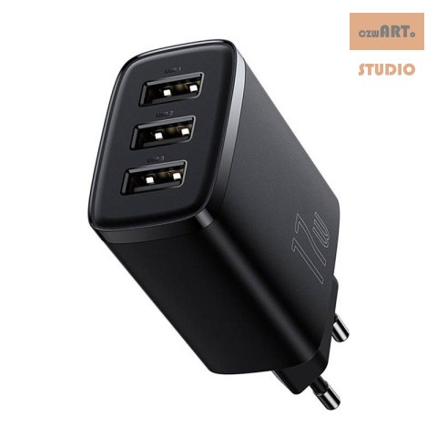 ŁAD SIEC BASEUS COMPACT QUICK CHARGER 3xUSB 17W CZARNA/BLACK ŁAD SIEC BASEUS COMPACT QUICK CHARGER 3xUSB 17W CZARNA/BLACK