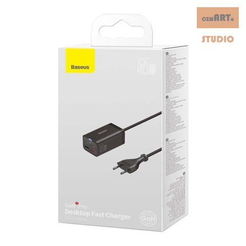 ŁAD SIEC BASEUS GaN3 PRO 2xUSB-C+2xUSB 65W BLACK ŁAD SIEC BASEUS GaN3 PRO 2xUSB-C+2xUSB 65W BLACK