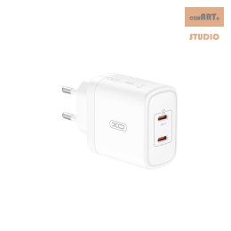 XO ŁAD SIEC CE08 PD 50W 2xUSB-C BIAŁA + KABEL LIGHTNING