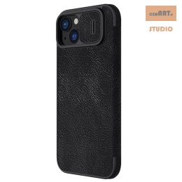 Nillkin Qin Pro Leather Case Iphone 15 Plus (6.7), BLACK / CZARNY