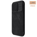 Nillkin Qin Pro Leather Case Iphone 15 Pro Max (6.7), BLACK / CZARNY