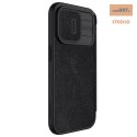 Nillkin Qin Pro Leather Case Iphone 15 Pro Max (6.7), BLACK / CZARNY