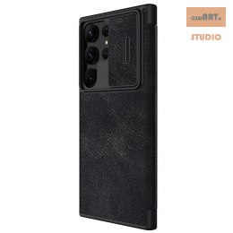 Nillkin Qin Pro Leather Case Samsung S23 Ultra, BLACK / CZARNY
