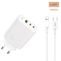 XO ŁAD SIEC CE04 PD 65W QC4 USB 2xUSB-C BIAŁA + KABEL USB-C/LIGHTNING