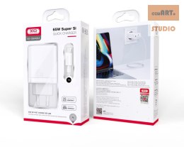 XO ŁAD SIEC CE04 PD 65W QC4 USB 2xUSB-C BIAŁA + KABEL USB-C/USB-C