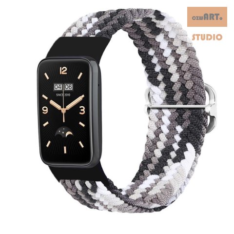 Pasek Pleciony Mi Band 7 Pro / M7 Pro (13), BLACK AND WHITE / CZARNO-BIAŁY