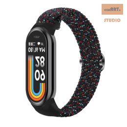 Pasek Pleciony Mi Band 8 / M8 (21), STAR BLACK / WIELOKOLOROWY CZARNY