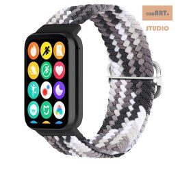 Pasek Pleciony Mi Band 8 Pro / M8 Pro (12), BLACK AND WHITE / CZARNO-BIAŁY