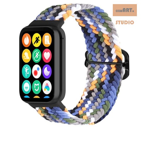 Pasek Pleciony Mi Band 8 Pro / M8 Pro (6), DENIM / WIELOBARWNY