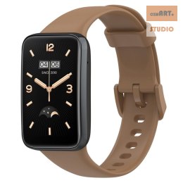 Pasek Silikonowy Mi Band 7 Pro / M7 Pro (3), BROWN / BRĄZOWY
