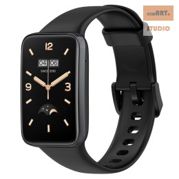 Pasek Silikonowy Mi Band 7 Pro / M7 Pro (4), BLACK / CZARNY