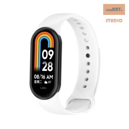Pasek Silikonowy Mi Band 8 / M8 (2), WHITE / BIAŁY