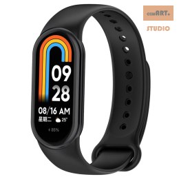Pasek Silikonowy Mi Band 8 / M8 (5), BLACK / CZARNY