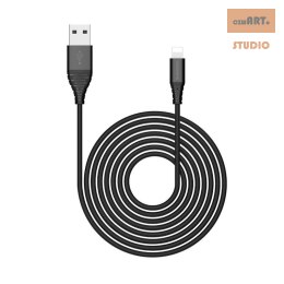 Riversong kabel Alpha S USB - Lightning 1,0m 2,4A czarny CL32