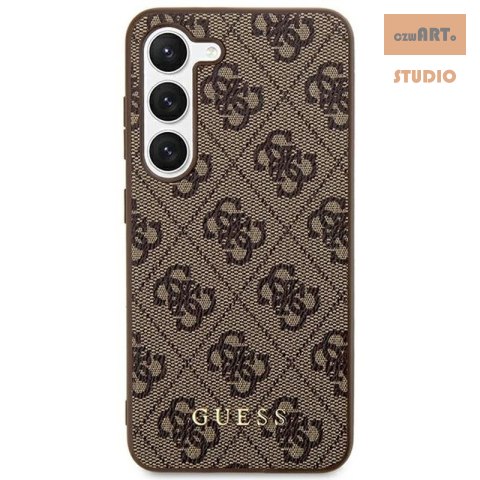 GUESS SAMSUNG S24+ GUHCS24MG4GFBR METAL GOLD LOGO BROWN