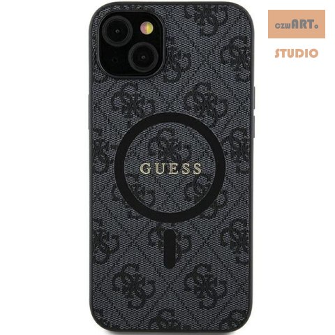 GUESS SAMSUNG S24+ GUHMS24MG4GFRK LEATHER MAGSAFE CASE BLACK