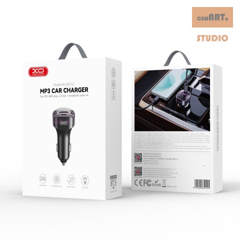XO transmiter BCC12 FM ład. sam. 3,1A Bluetooth czarny XO transmiter BCC12 FM ład. sam. 3,1A Bluetooth czarny