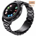 Pasek ze stali nierdzewnej do zegarka / smartwatch 20mm, BLACK / CZARNY