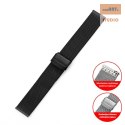 Regulowany pasek ze stali nierdzewnej do zegarka/smartwatch 22mm, BLACK/CZARNY
