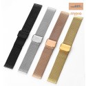 Regulowany pasek ze stali nierdzewnej do zegarka/smartwatch 22mm, BLACK/CZARNY