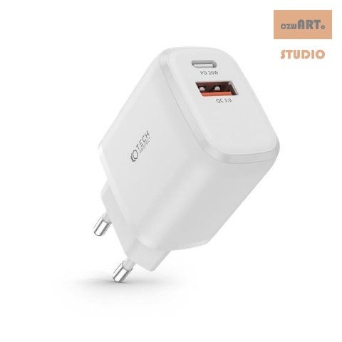 TECH-PROTECT ŁAD SIEC C20W QC3.0 USB-C/USB WHITE