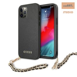 GUESS IPHONE 12 PRO SAFFIANO CHAIN GUHCP12MSASGBK BLACK/CZARNY