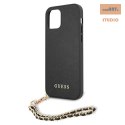 GUESS IPHONE 12 PRO SAFFIANO CHAIN GUHCP12MSASGBK BLACK/CZARNY