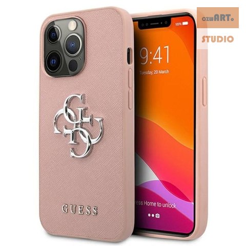 GUESS IPHONE 13 PRO SAFFIANO GUHCP13LSA4GSPI PINK/RÓŻOWY