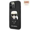 KARL LAGERFELD IPHONE 13 PRO SAFFIANO IKONIK KARLS PATCH KLHCP13LOKPK BLACK