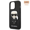 KARL LAGERFELD IPHONE 13 PRO SAFFIANO IKONIK KARLS PATCH KLHCP13LOKPK BLACK