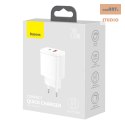 ŁAD SIEC BASEUS COMPACT QC USB-USB-C 20W BIAŁA/WHITE