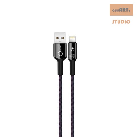 NB102 XO Kabel USB/8-pin czarny 2,4A 1m