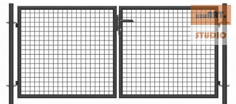 Brama ogrodowa SX 3,00 x 1,20 m - antracyt , zielona