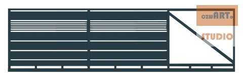 Brama przesuwna typ WALL MIX 200/20 - 3,00 x 1,20 m