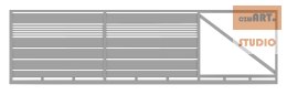 Brama przesuwna typ WALL MIX 200/20 - 4,00 x 1,50 m